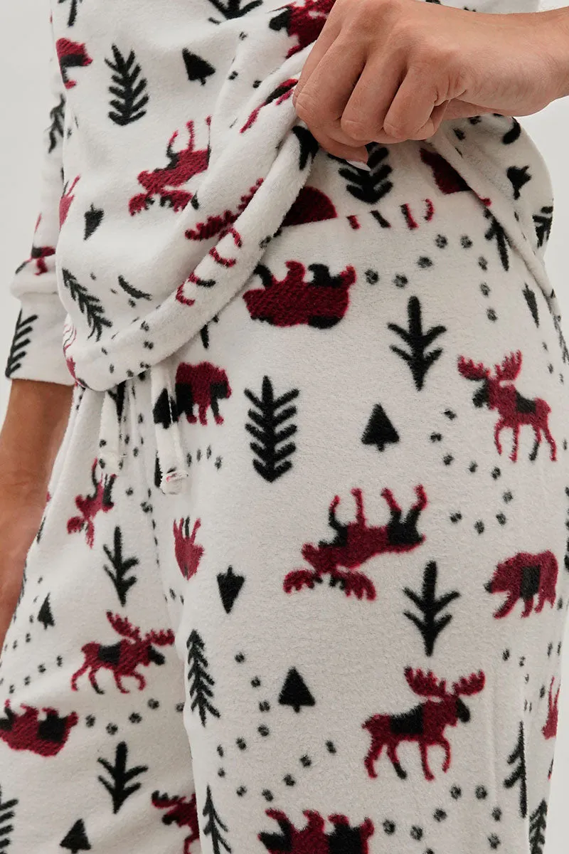 Canada Weather Gear Winter Print Wide Leg Pajama Pants - White sold by Fairweather product image thumbnail 4