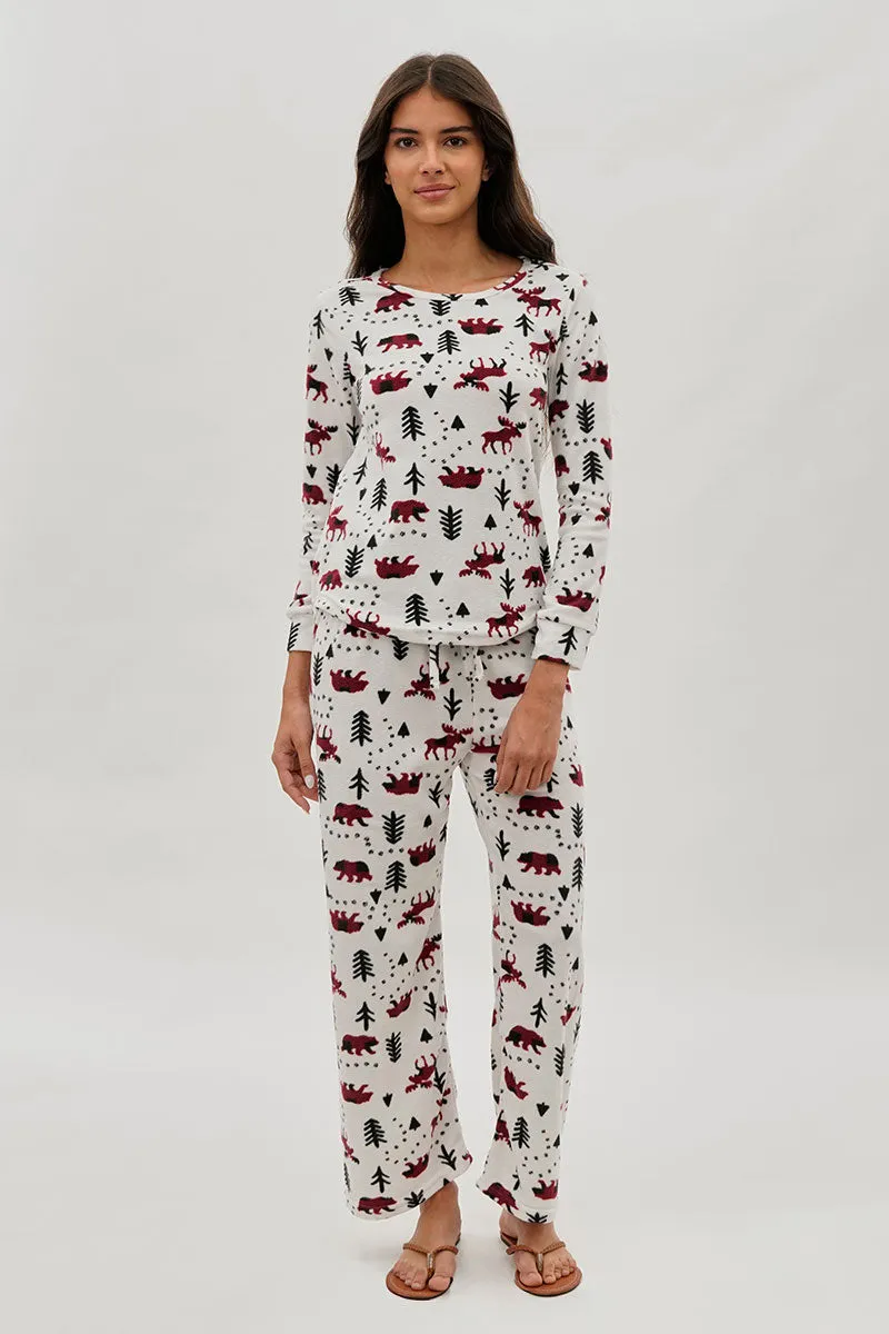 Canada Weather Gear Winter Print Wide Leg Pajama Pants - White sold by Fairweather product image thumbnail 5