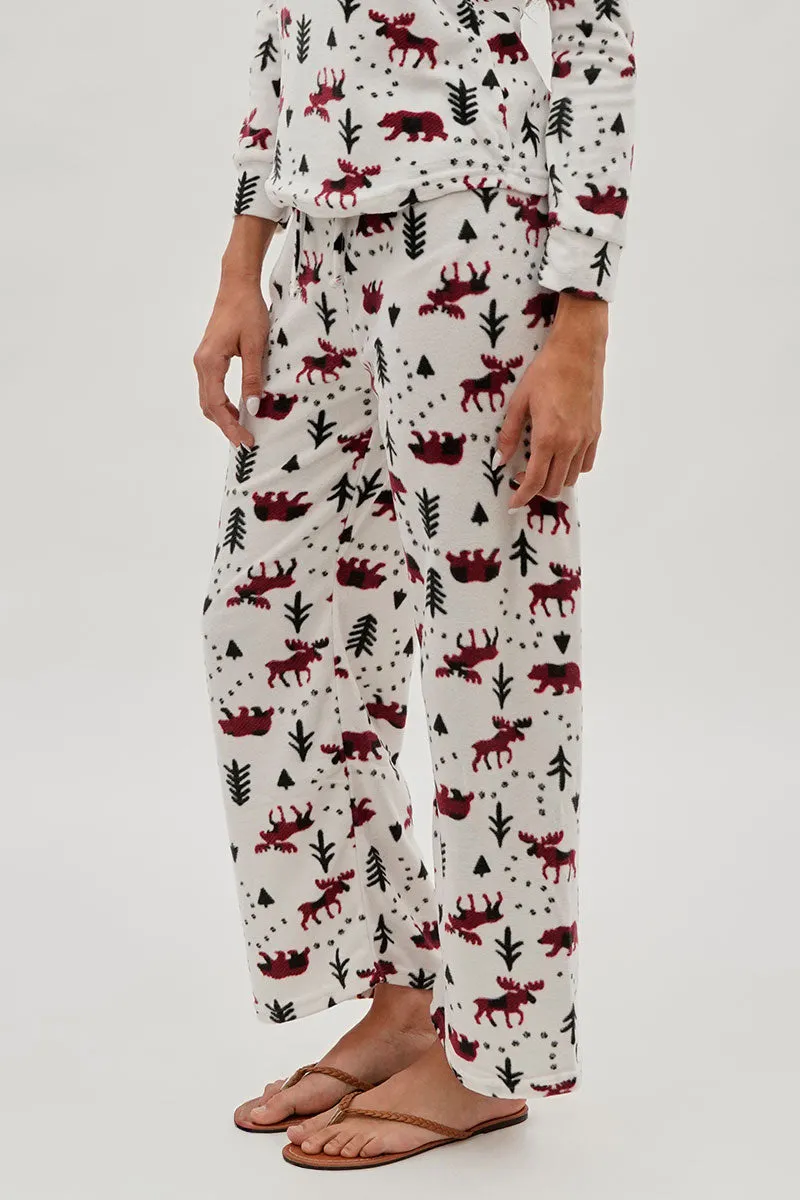 Canada Weather Gear Winter Print Wide Leg Pajama Pants - White sold by Fairweather product image thumbnail 2