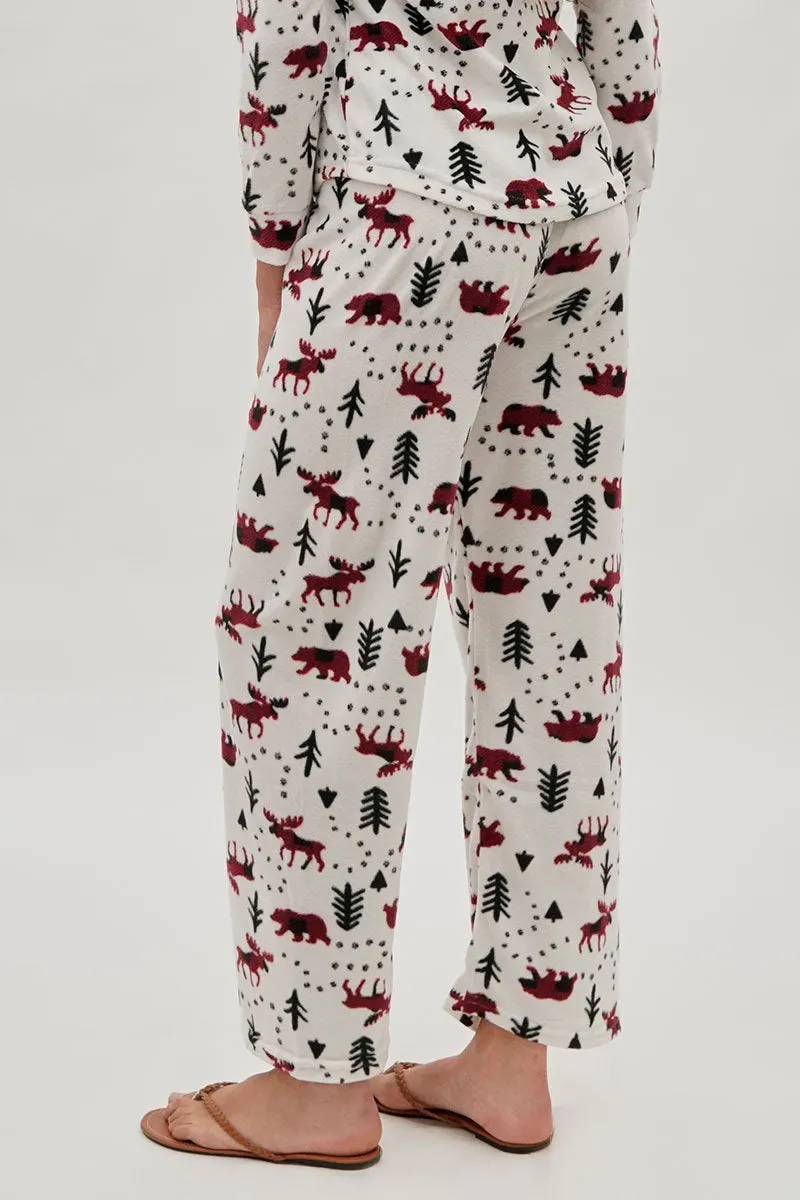 Canada Weather Gear Winter Print Wide Leg Pajama Pants - White sold by Fairweather product image thumbnail 3