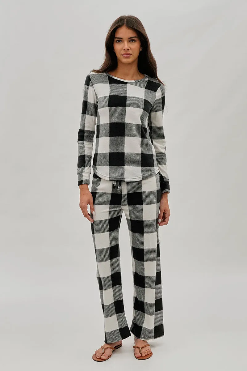 Canada Weather Gear Plaid Print Crewneck Pajama Top - White sold by Fairweather product image thumbnail 5