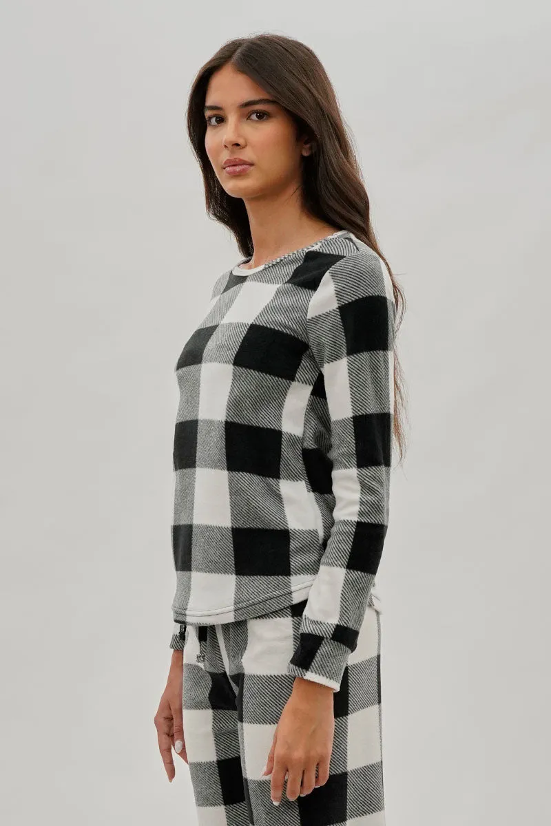 Canada Weather Gear Plaid Print Crewneck Pajama Top - White sold by Fairweather product image thumbnail 2