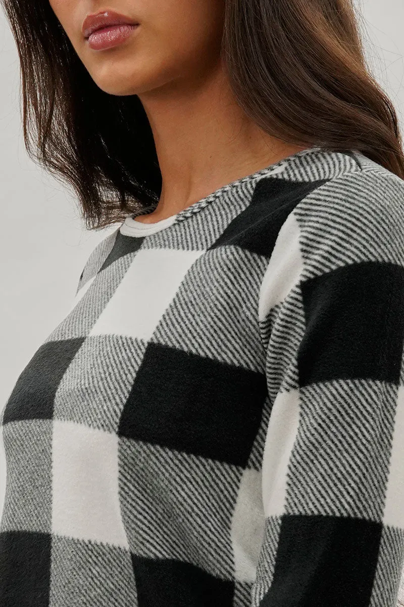 Canada Weather Gear Plaid Print Crewneck Pajama Top - White sold by Fairweather product image thumbnail 4