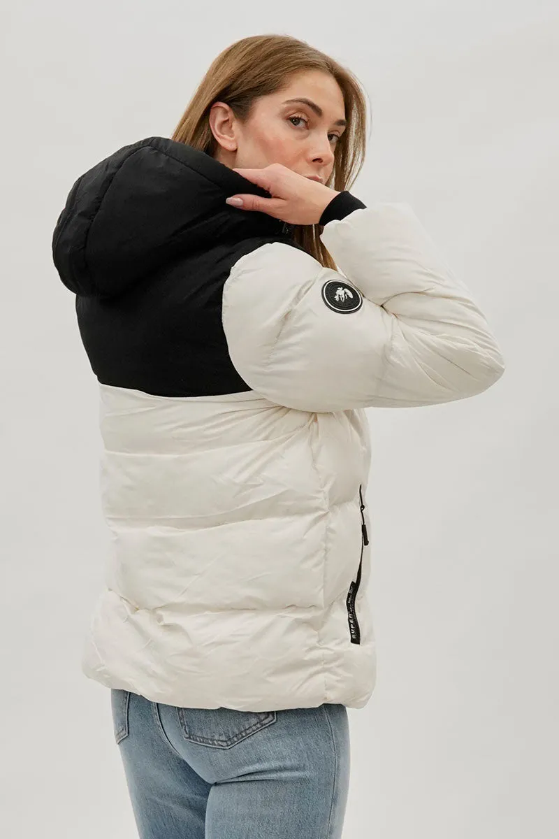 Super Triple Goose Colour Block Bomber Jacket - White sold by Fairweather product image thumbnail 3