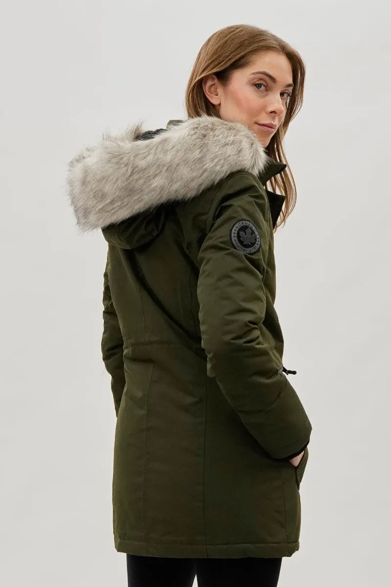 Canada Weather Gear Faux Fur Lined Parka Jacket - Olive sold by Fairweather product image thumbnail 3