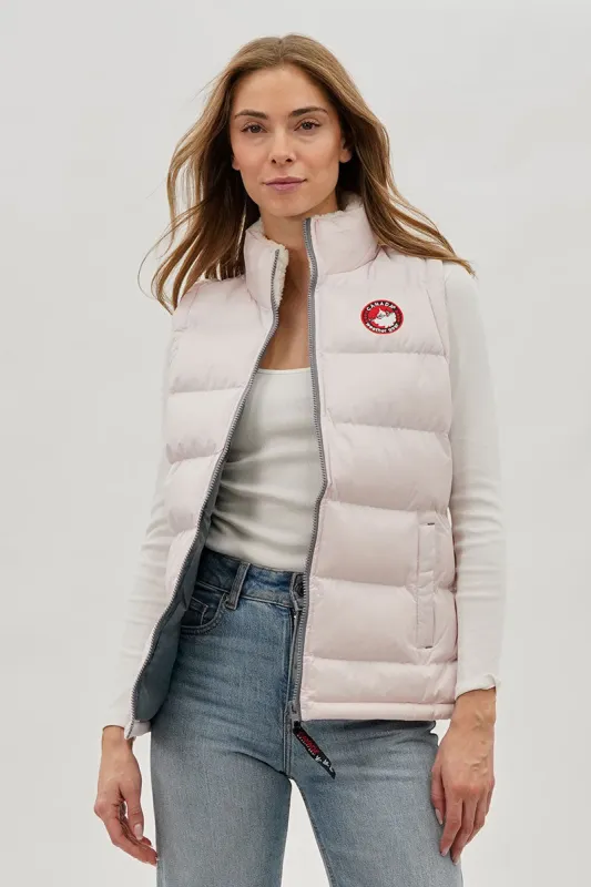 Canada Weather Gear Fleece Lined Collar Puffer Vest - Blush sold by Fairweather