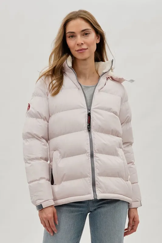 Canada Weather Gear Sherpa Lined Collar Bomber Jacket - Blush sold by Fairweather