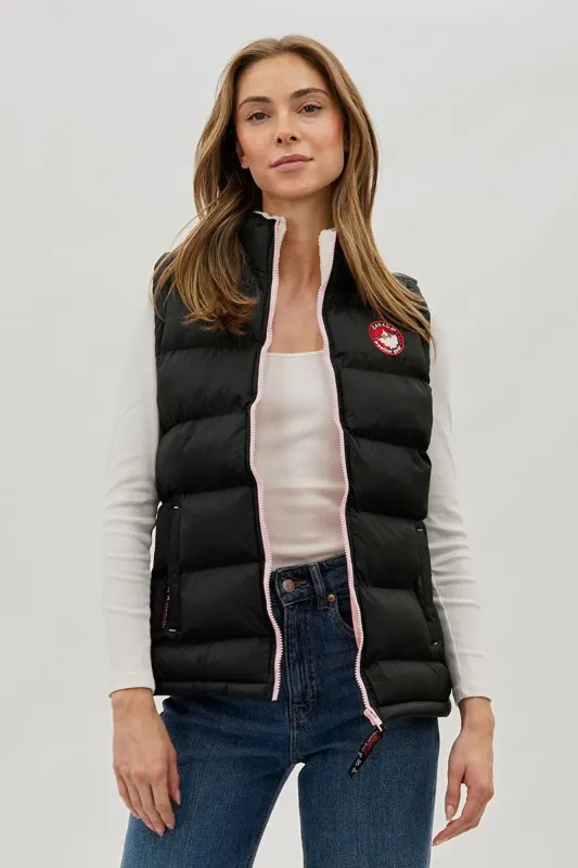 Canada Weather Gear Fleece Lined Collar Puffer Vest - Black sold by Fairweather