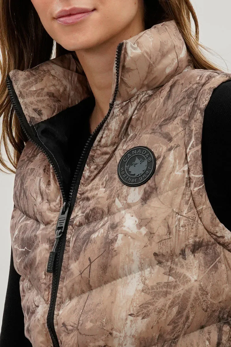Canada Weather Gear Camo Print Chevron Puffer Vest - Brown sold by Fairweather product image thumbnail 4