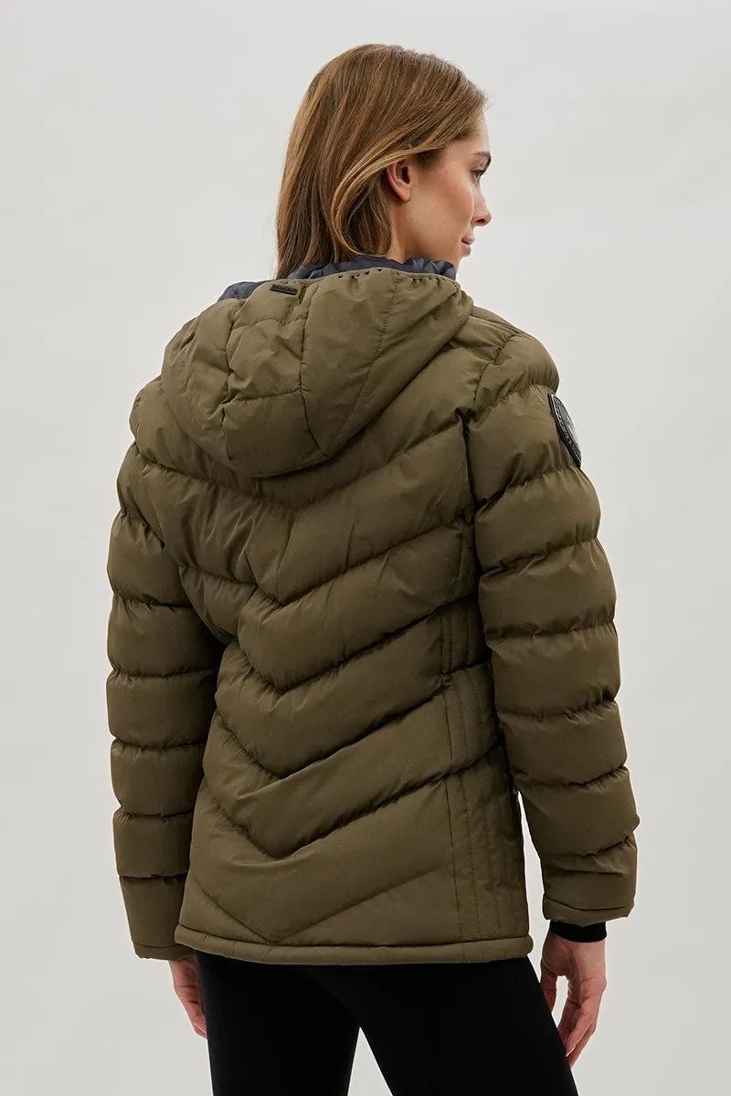 Canada Weather Gear Chevron Quilted Bomber Jacket - Olive sold by Fairweather product image thumbnail 3