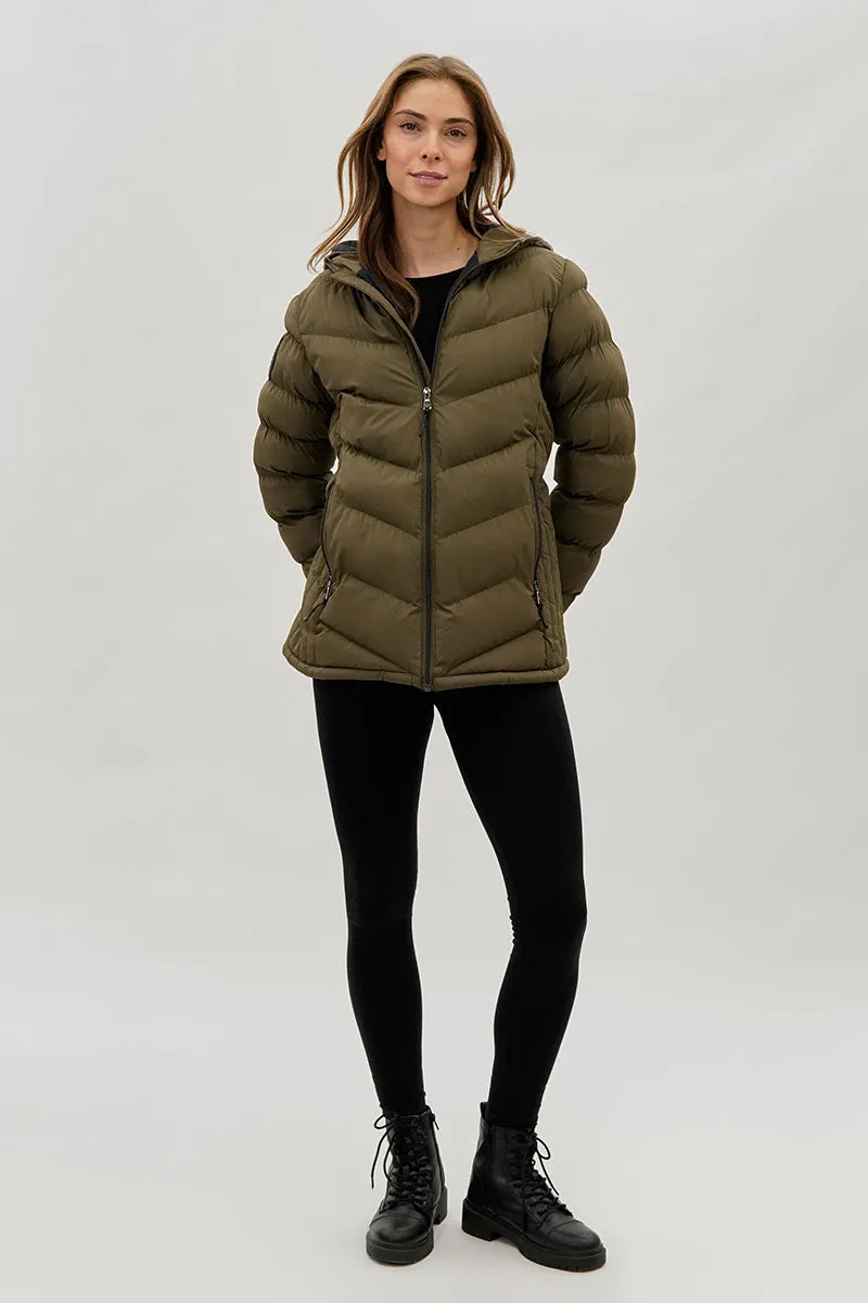 Canada Weather Gear Chevron Quilted Bomber Jacket - Olive sold by Fairweather product image thumbnail 5