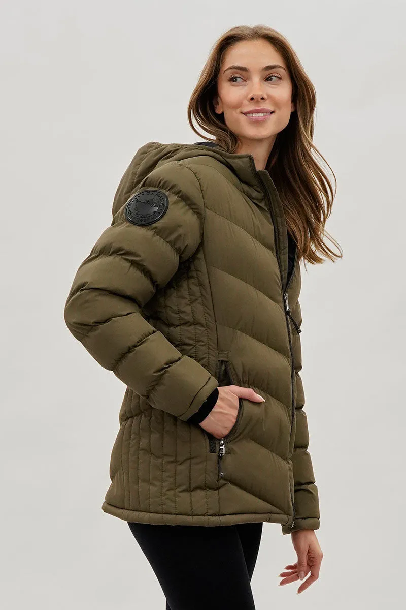 Canada Weather Gear Chevron Quilted Bomber Jacket - Olive sold by Fairweather product image thumbnail 2