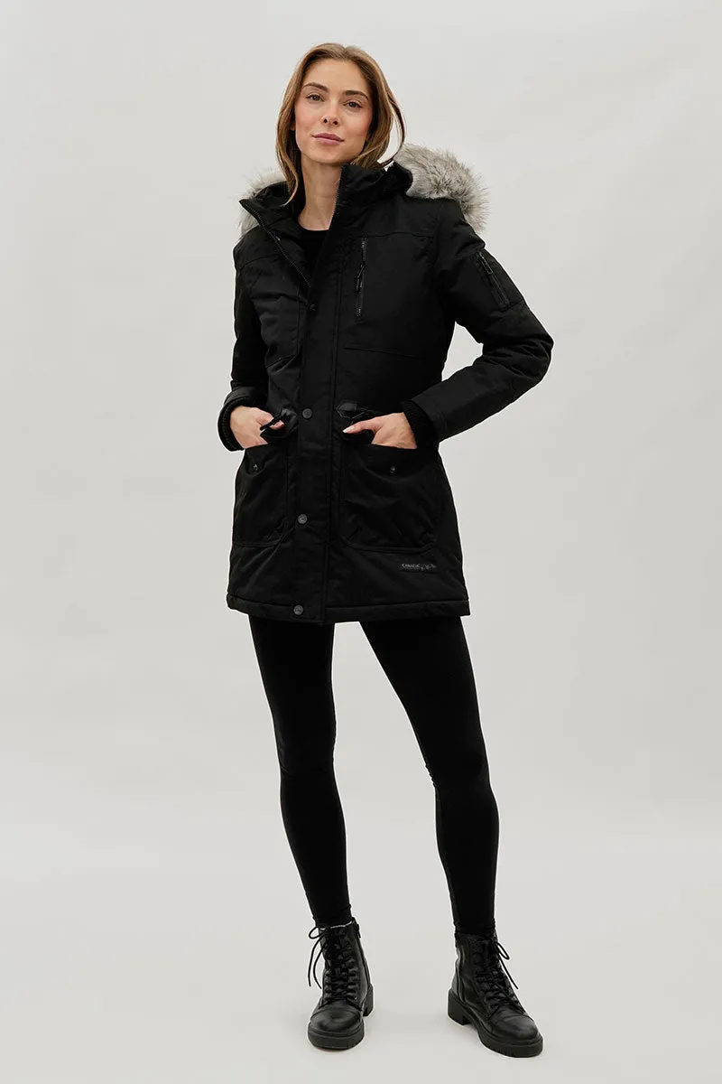 Faux Fur Lined Parka Jacket - Black sold by Fairweather product image thumbnail 5