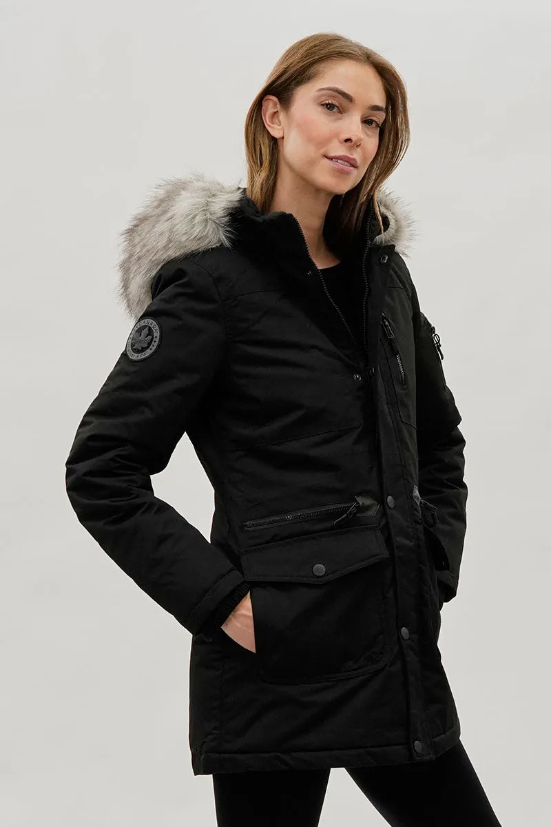 Faux Fur Lined Parka Jacket - Black sold by Fairweather product image thumbnail 2