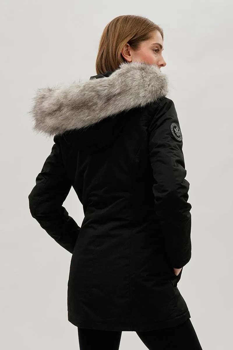 Faux Fur Lined Parka Jacket - Black sold by Fairweather product image thumbnail 3