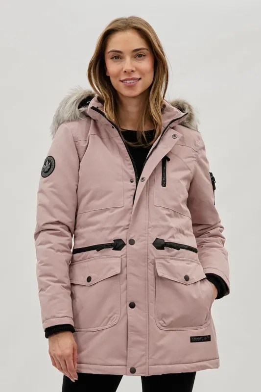 Canada Weather Gear Faux Fur Lined Parka Jacket - Pink sold by Fairweather