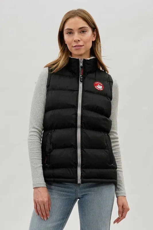 Canada Weather Gear Fleece Lined Collar Puffer Vest - Black sold by Fairweather