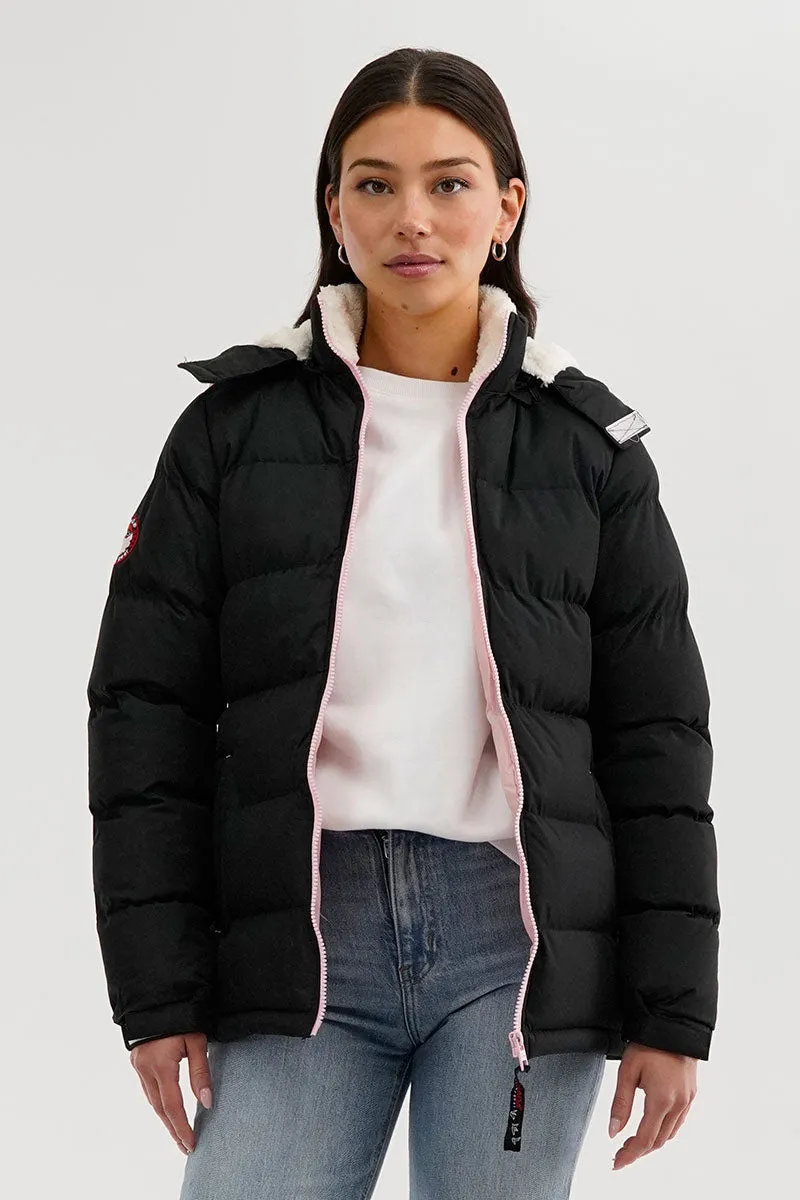 Canada Weather Gear Sherpa Lined Collar Bomber Jacket - Black sold by Fairweather