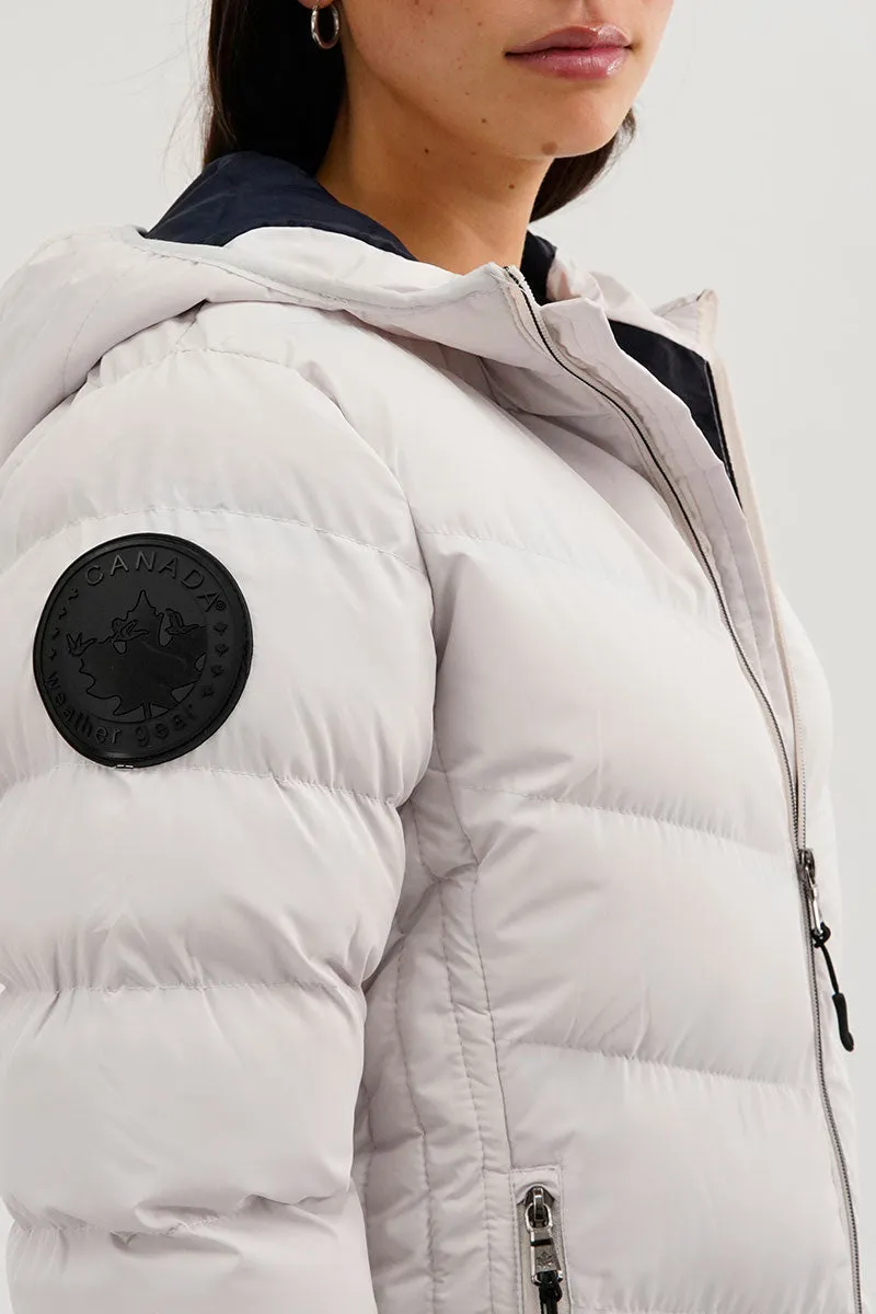 Canada Weather Gear Chevron Quilted Bomber Jacket - White sold by Fairweather product image thumbnail 4