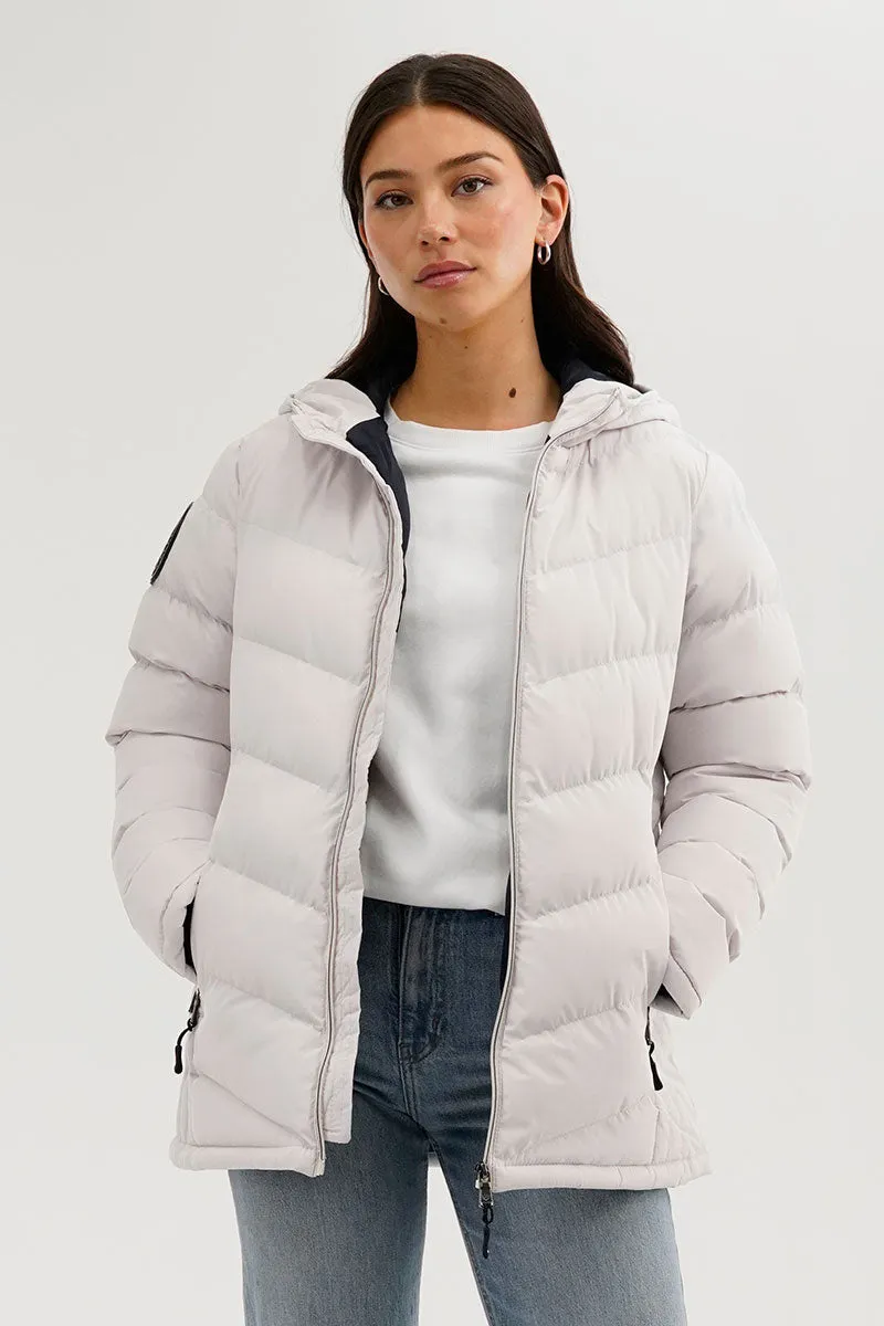 Canada Weather Gear Chevron Quilted Bomber Jacket - White sold by Fairweather