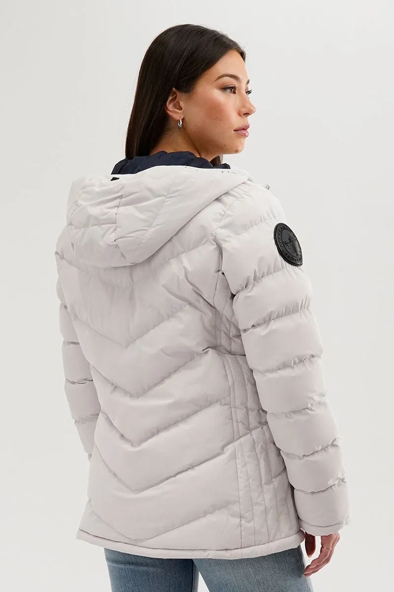 Canada Weather Gear Chevron Quilted Bomber Jacket - White sold by Fairweather product image thumbnail 3