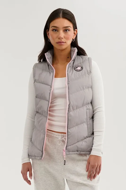 Canada Weather Gear Chevron Puffer Vest - Grey sold by Fairweather