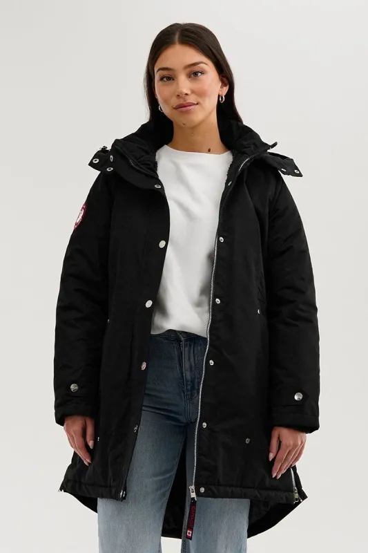 Canada Weather Gear Sherpa Lined Parka Jacket - Black sold by Fairweather