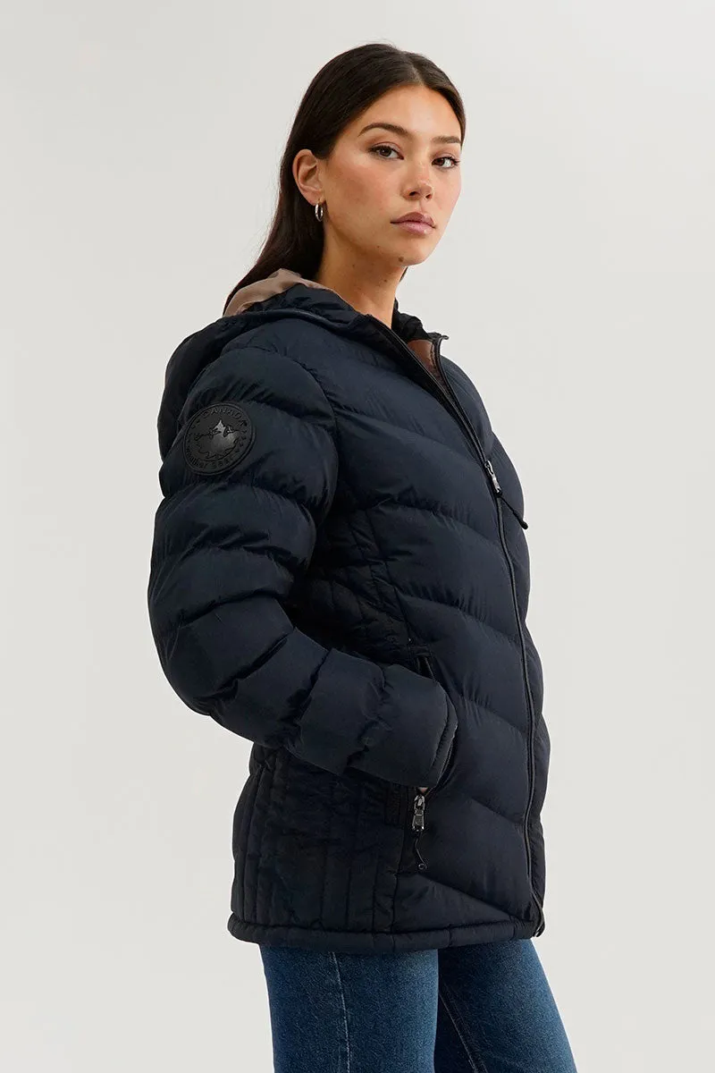 Canada Weather Gear Chevron Quilted Bomber Jacket - Navy sold by Fairweather product image thumbnail 2