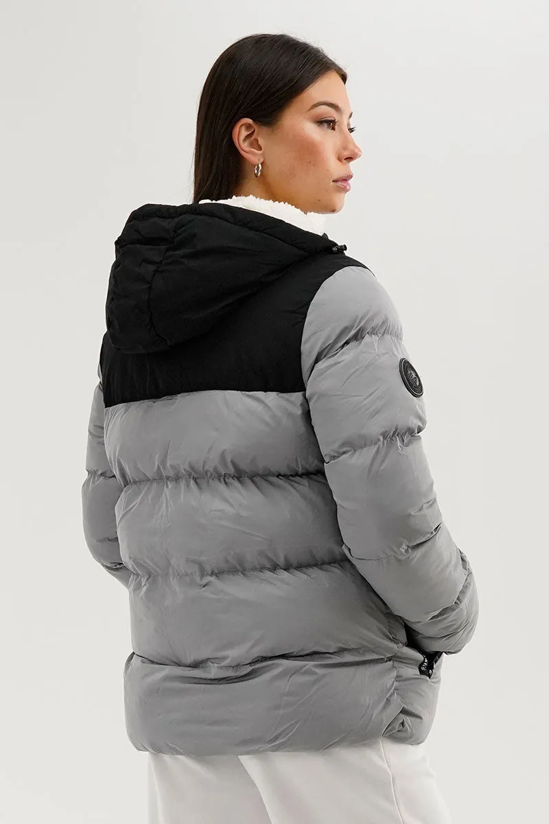 Super Triple Goose Colour Block Bomber Jacket - Grey sold by Fairweather product image thumbnail 3