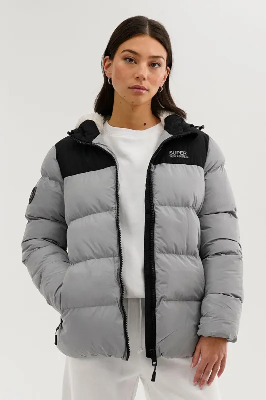 Super Triple Goose Colour Block Bomber Jacket - Grey sold by Fairweather