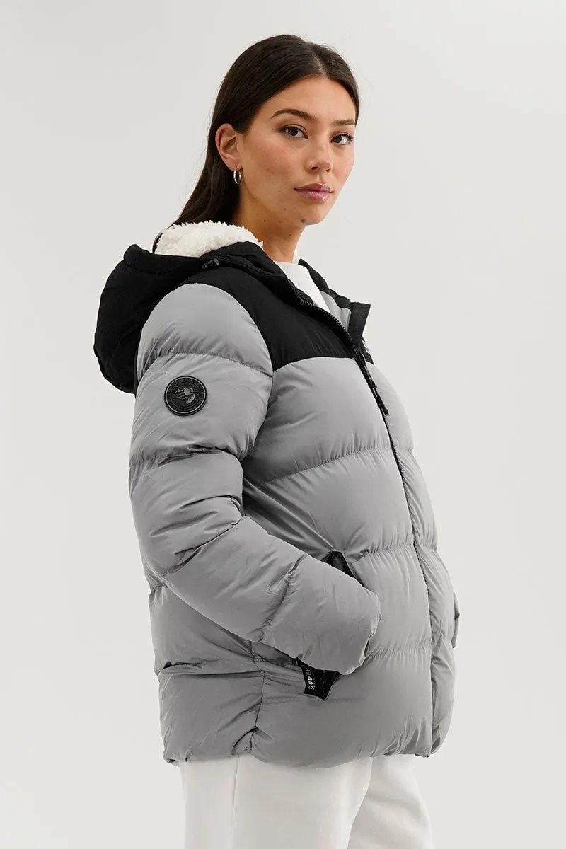 Super Triple Goose Colour Block Bomber Jacket - Grey sold by Fairweather product image thumbnail 2