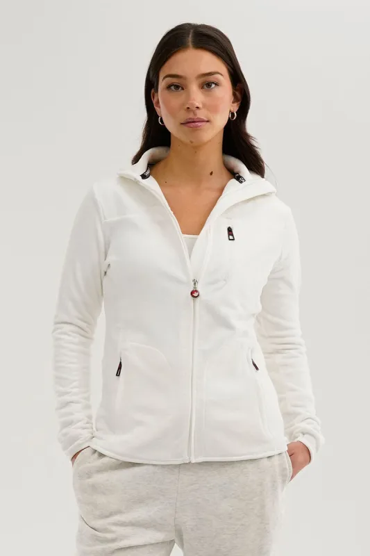 Canada Weather Gear Fleece Zip Up Lightweight Jacket - White made by Fairweather