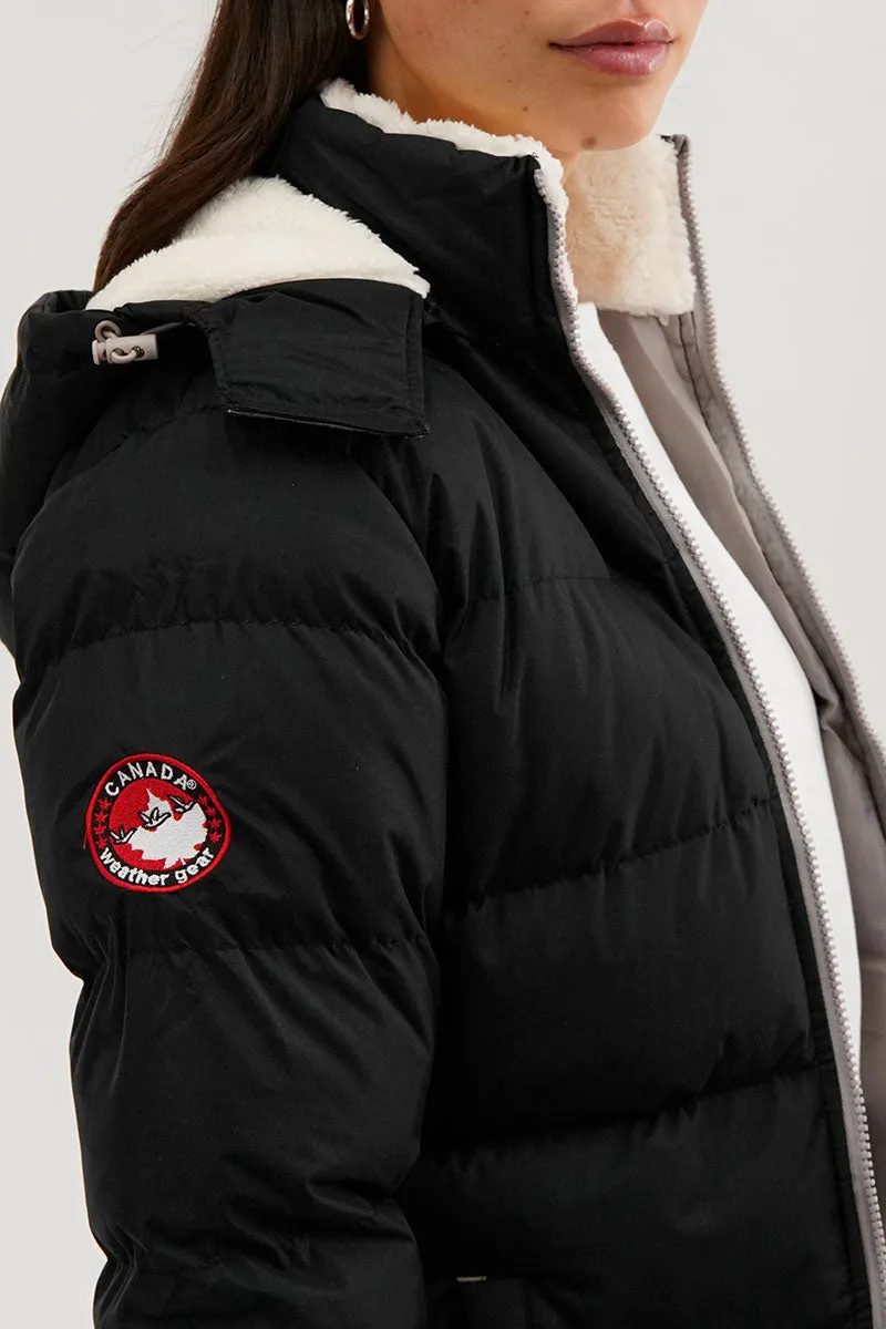 Canada Weather Gear Sherpa Lined Collar Bomber Jacket - Black sold by Fairweather product image thumbnail 4