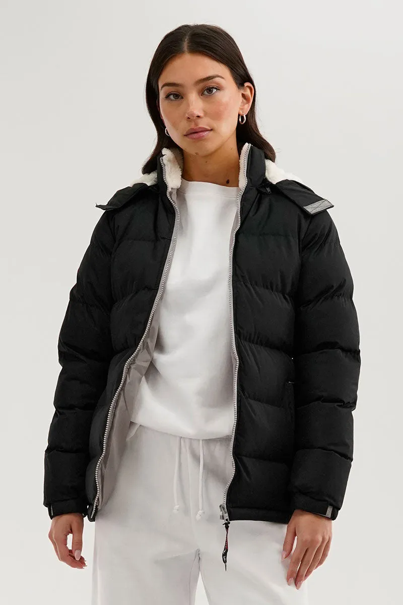 Canada Weather Gear Sherpa Lined Collar Bomber Jacket - Black sold by Fairweather