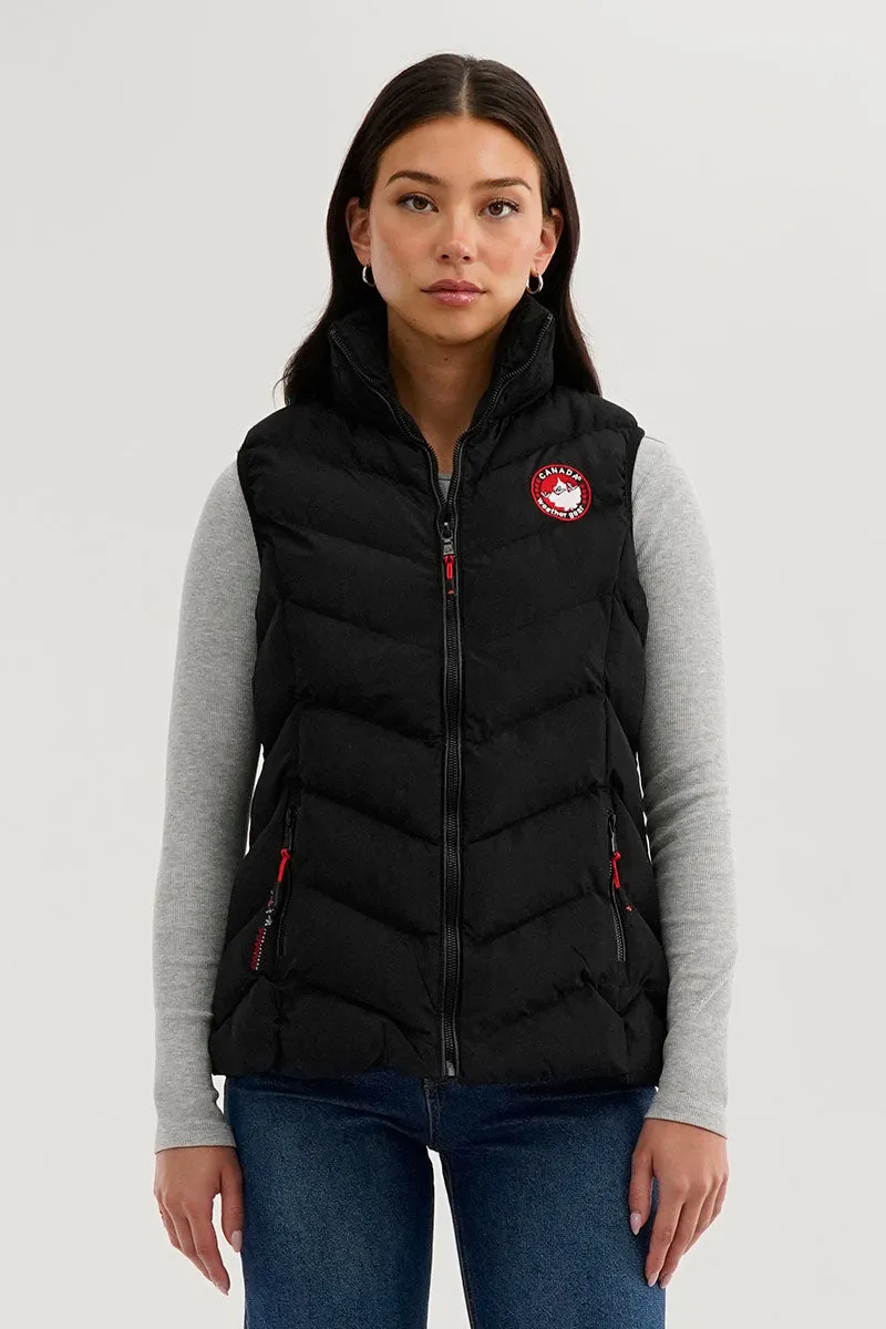 Chevron Bubble Vest - Black sold by Fairweather