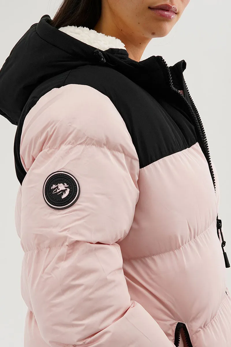 Super Triple Goose Colour Block Bomber Jacket - Pink sold by Fairweather product image thumbnail 4