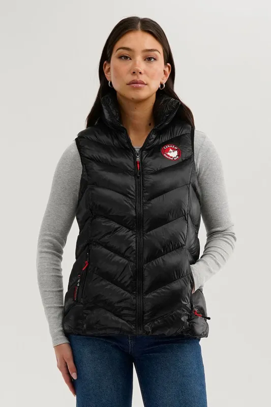 Canada Weather Gear Chevron Bubble Vest - Black sold by Fairweather