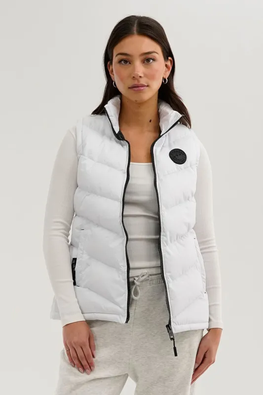 Canada Weather Gear Chevron Puffer Vest - White sold by Fairweather