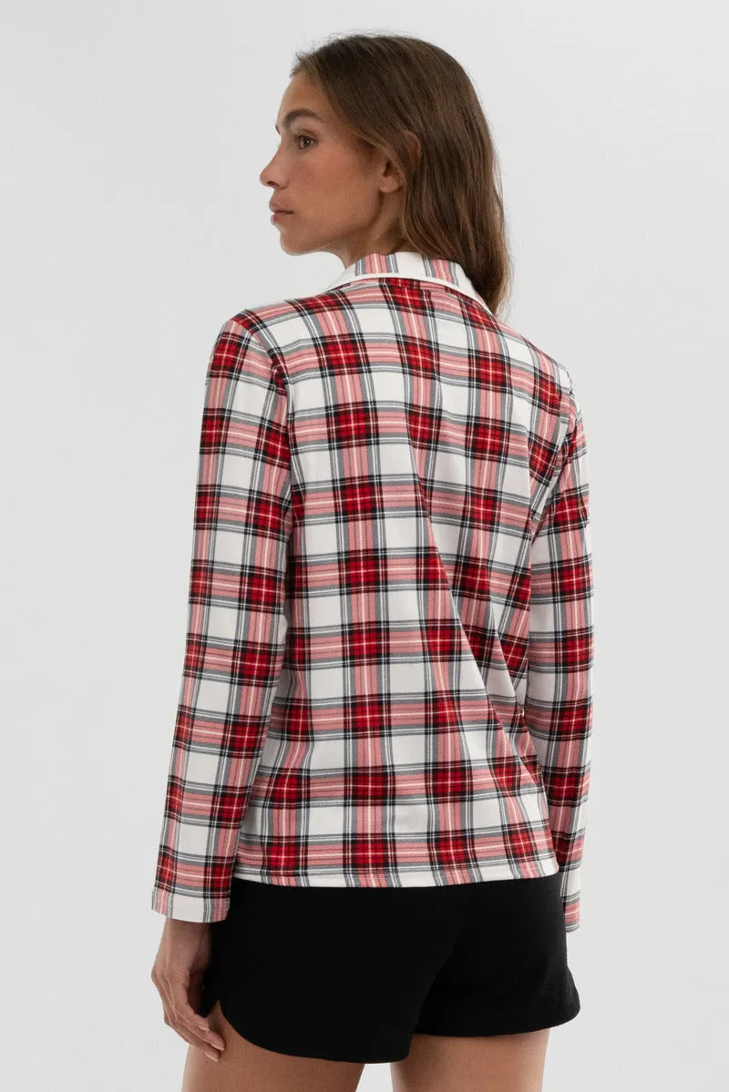 Canada Weather Gear Plaid Button Down Pajama Top - White sold by Fairweather product image thumbnail 3