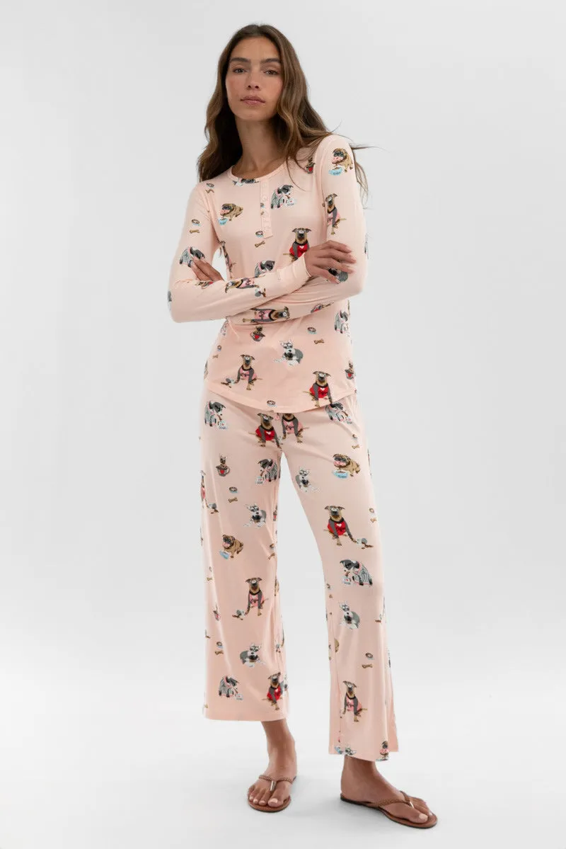 Canada Weather Gear Dog Print Wide Leg Pajama Pants - Blush sold by Fairweather product image thumbnail 5