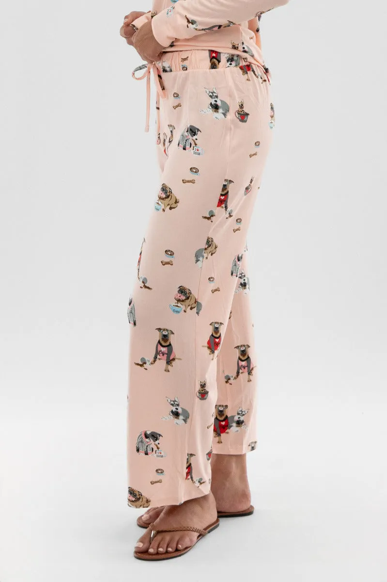 Canada Weather Gear Dog Print Wide Leg Pajama Pants - Blush sold by Fairweather product image thumbnail 2