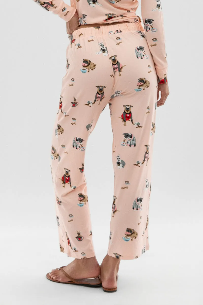 Canada Weather Gear Dog Print Wide Leg Pajama Pants - Blush sold by Fairweather product image thumbnail 3