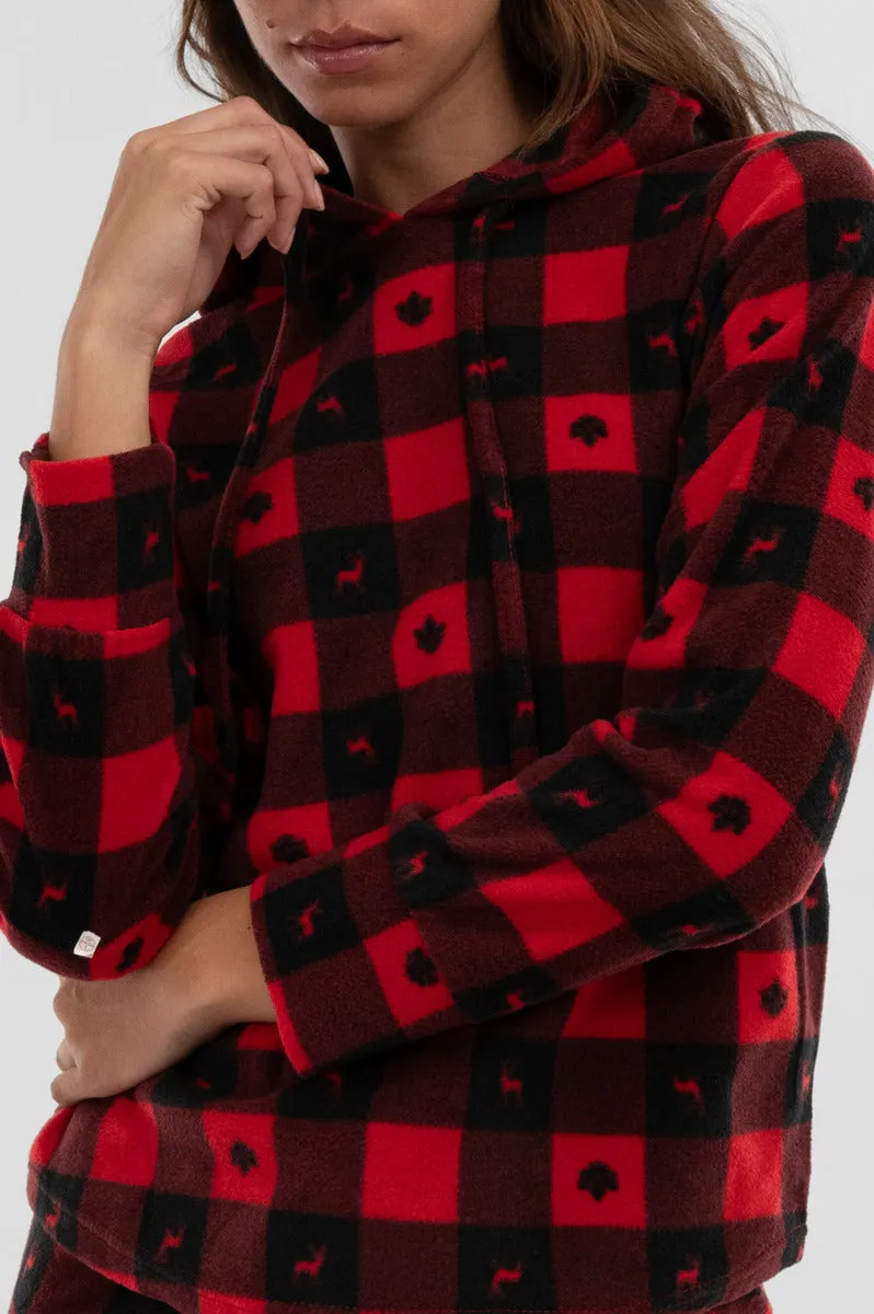 Canada Weather Gear Plaid Hooded Pajama Top - Red sold by Fairweather product image thumbnail 4