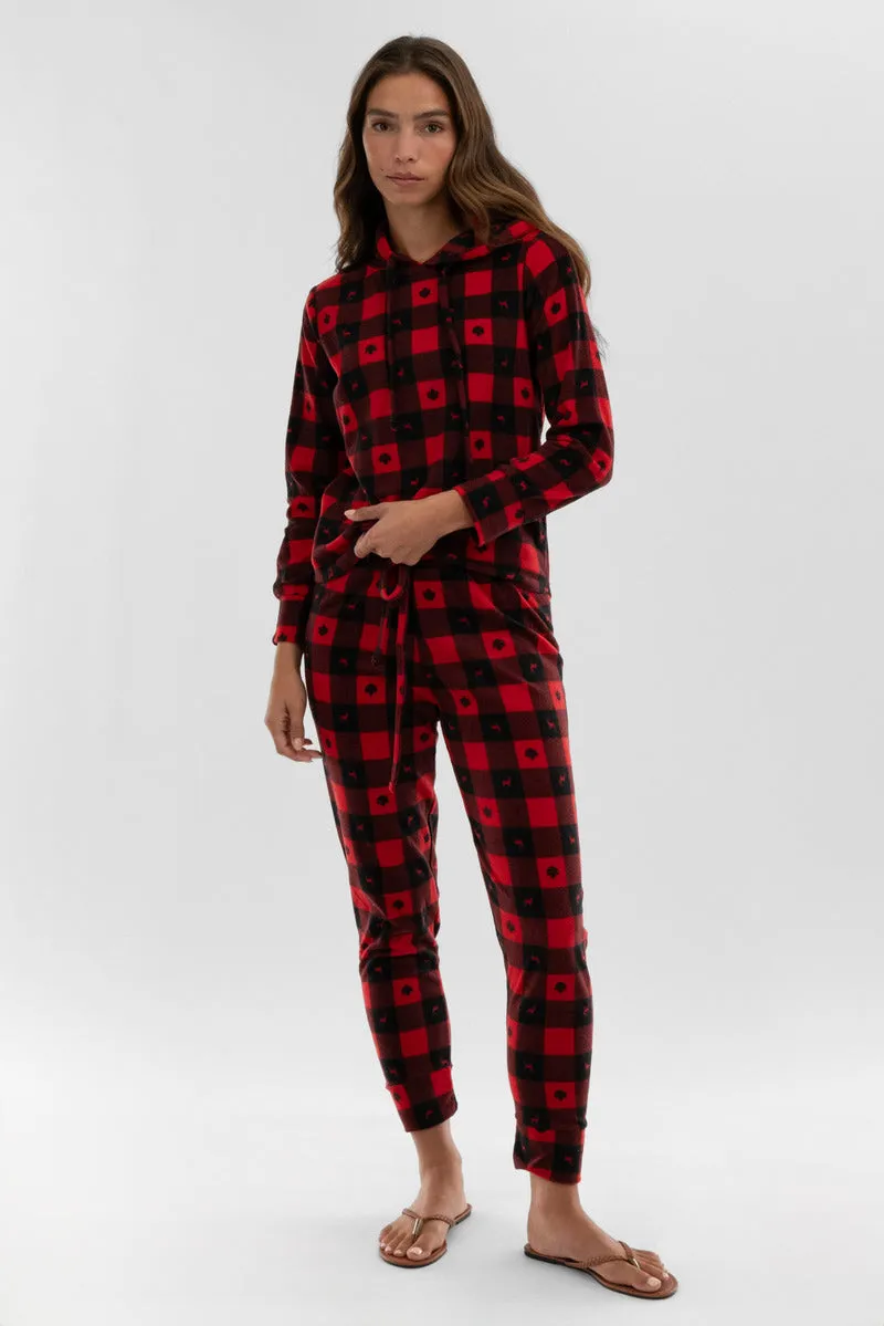 Canada Weather Gear Plaid Hooded Pajama Top - Red sold by Fairweather product image thumbnail 5