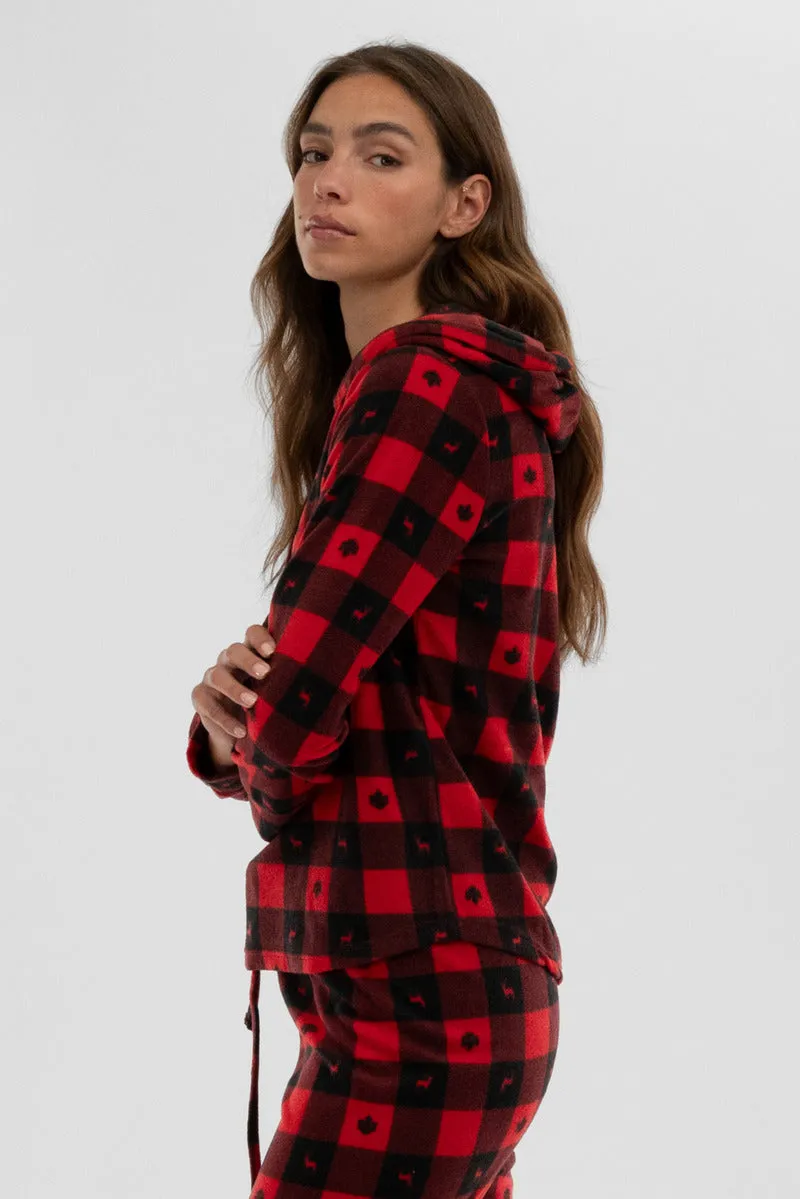 Canada Weather Gear Plaid Hooded Pajama Top - Red sold by Fairweather product image thumbnail 2