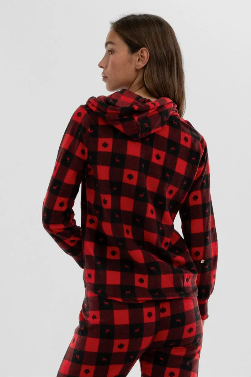 Canada Weather Gear Plaid Hooded Pajama Top - Red sold by Fairweather product image thumbnail 3