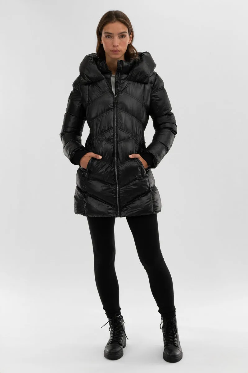 Canada Weather Gear Chevron Quilted Parka Jacket - Black sold by Fairweather product image thumbnail 5