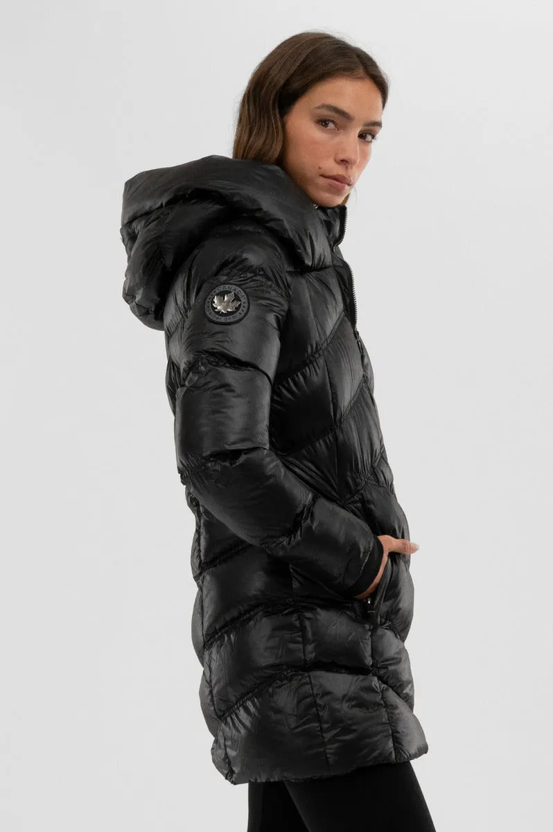 Canada Weather Gear Chevron Quilted Parka Jacket - Black sold by Fairweather product image thumbnail 2