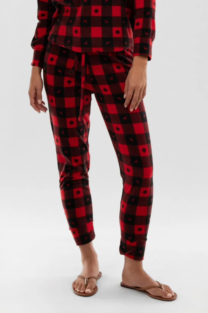 Canada Weather Gear Plaid Tie Waist Pajama Pants - Red sold by Fairweather