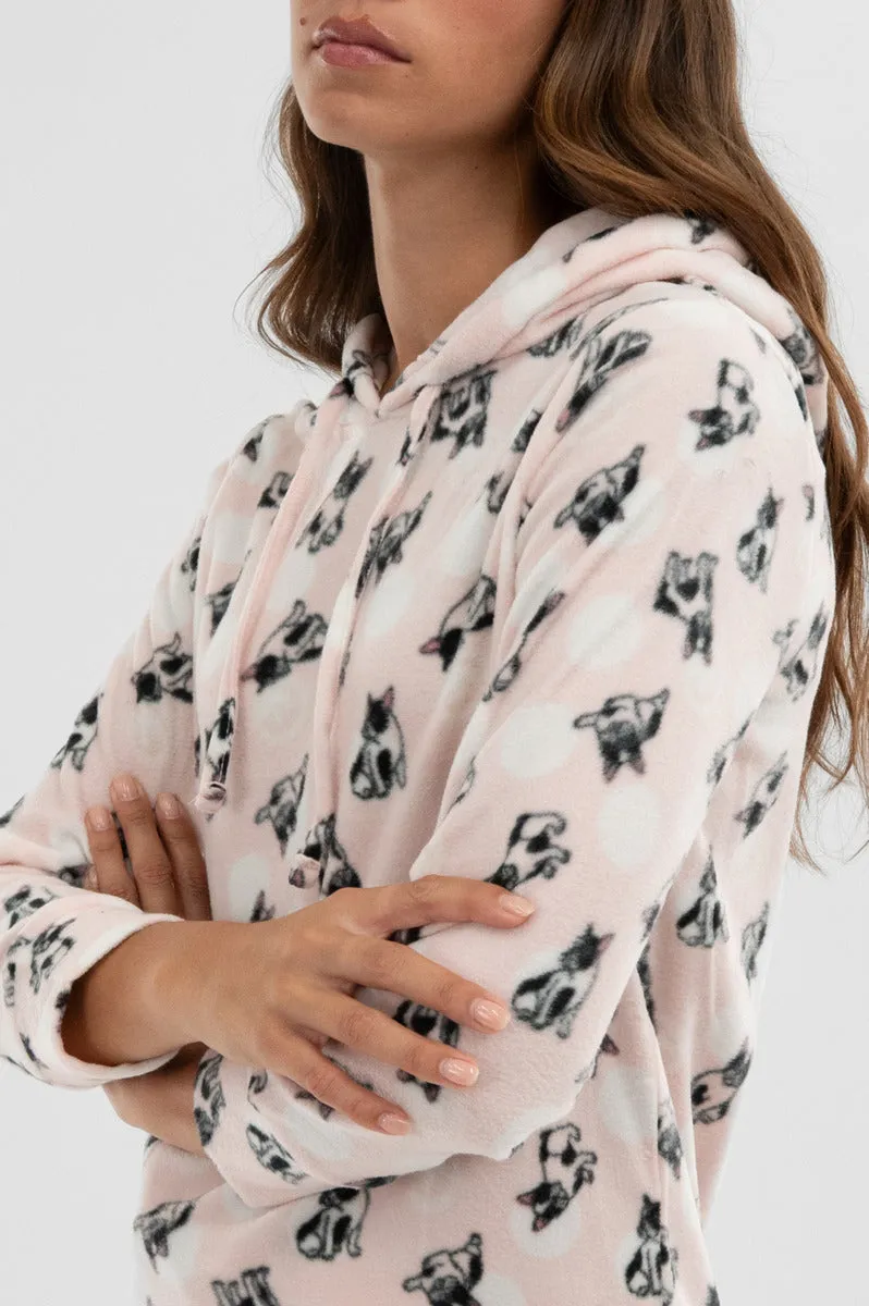 Canada Weather Gear Plaid Hooded Pajama Top - Blush sold by Fairweather product image thumbnail 4